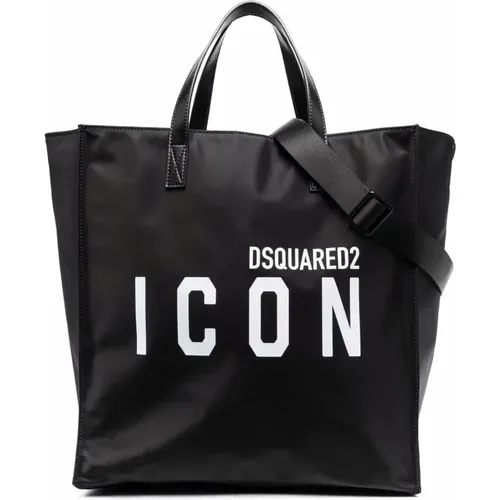 Tote Bags, male, , Size: ONE SIZE Nylon Shopping Bag - Dsquared2 - Modalova