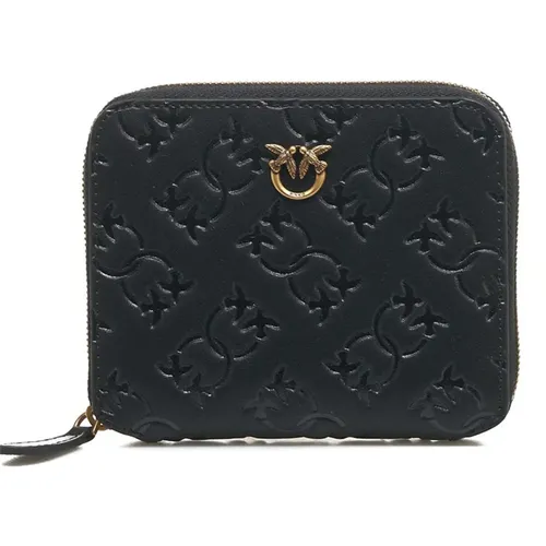 Embossed Logo Wallet with Zip Closure , female, Sizes: ONE SIZE - pinko - Modalova