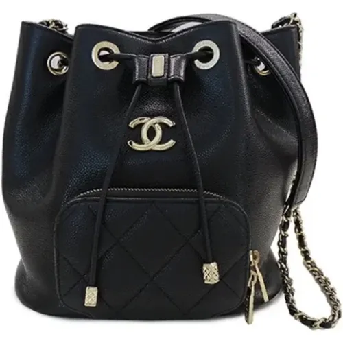 Pre-owned Bucket Bags, female, , Size: ONE SIZE Pre-owned Leather shoulder-bags - Chanel Vintage - Modalova