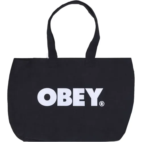 Tote Bags, female, , Size: ONE SIZE Canvas Tote Bag /White - Obey - Modalova