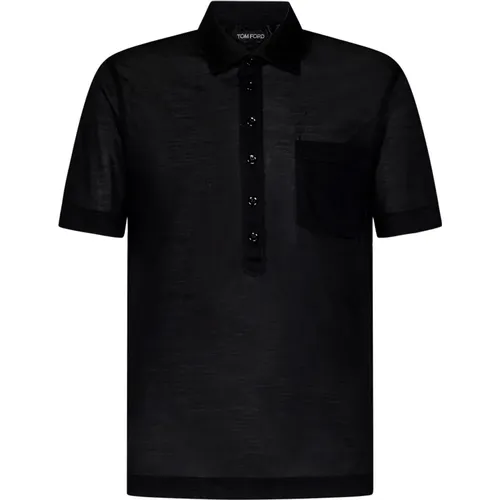 Silk Jersey Polo Shirt , male, Sizes: XL - Tom Ford - Modalova