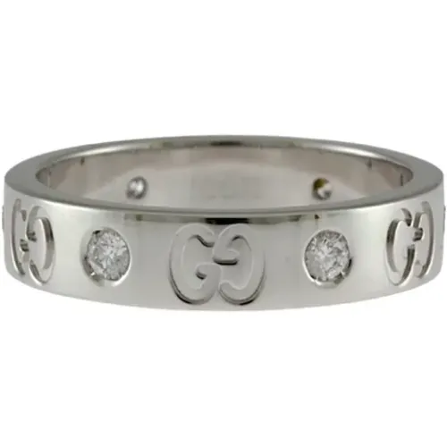 Pre-owned Jewellery, female, , Size: ONE SIZE Pre-owned White Gold rings - Gucci Vintage - Modalova