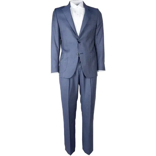 Single Breasted Suits, male, , Size: XL Wool Virgin Suit Drop 7 - Made in Italia - Modalova