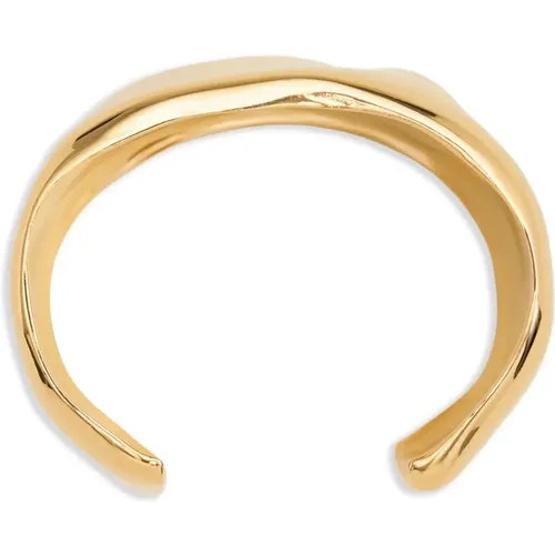 Bracelets, female, , Size: S Gold-tone Open Cuff Bracelet - Ami Paris - Modalova