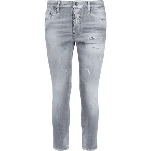 Slim-fit Jeans, male, , Size: XL Slim-fit Jeans with Cleared Effect - Dsquared2 - Modalova