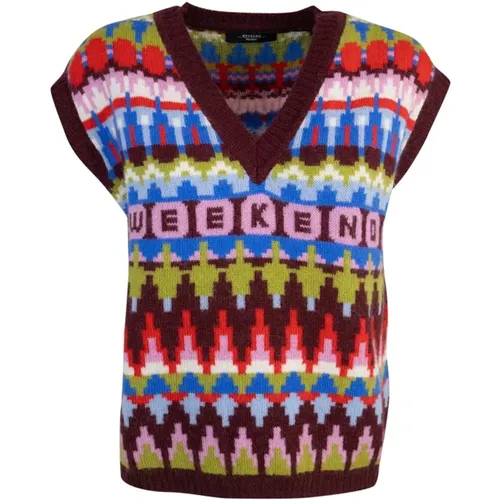 Multicolour Jacquard Sleeveless Knit Vest , female, Sizes: M - Max Mara - Modalova