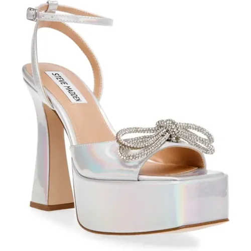 Holographic Bow High Heel Sandals , female, Sizes: 4 UK, 5 1/2 UK, 6 UK, 4 1/2 UK - Steve Madden - Modalova