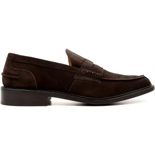 Loafers, male, , Size: 12 US James Suede Flat Shoes - Tricker's - Modalova