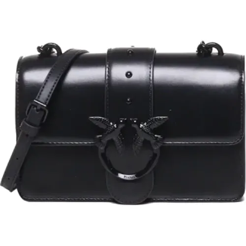 Leather Mini Bag with Metal Buckle Closure , female, Sizes: ONE SIZE - pinko - Modalova