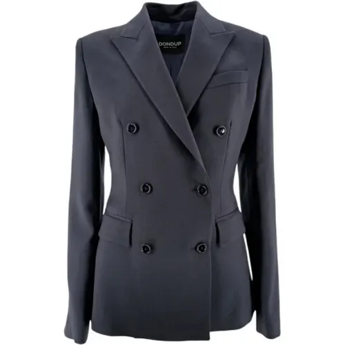 Blazers, female, , Size: M Double-Breasted Wool Blazer Jacket - Dondup - Modalova