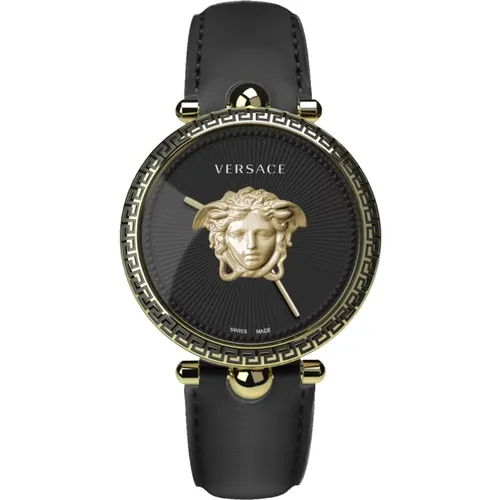 Watches, female, , Size: ONE SIZE Palazzo Empire Leather Watch - Versace - Modalova