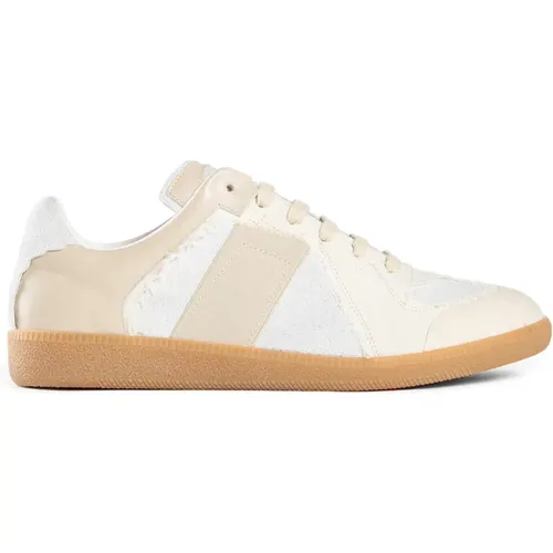 Beige Inside-Out Leder Sneakers , Herren, Größe: 43 EU - Maison Margiela - Modalova