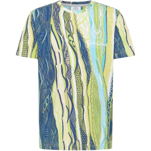 Stylisches Alloverprint T-Shirt , Herren, Größe: L - carlo colucci - Modalova