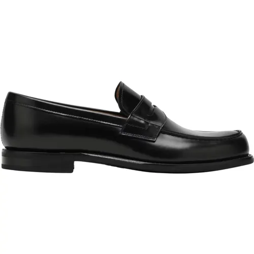 Loafers, male, , Size: 10 1/2 US Classic Leather Loafer Shoes - Church's - Modalova