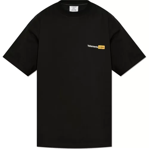 T-Shirt mit Logo , Herren, Größe: S - Vetements - Modalova