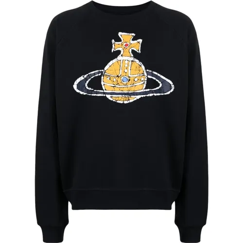 Time Machine Raglan Sweatshirt in Navy , male, Sizes: M, S, L - Vivienne Westwood - Modalova