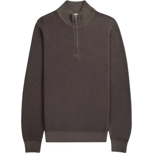 High Neck Sweater with Zipper Detail , male, Sizes: XL, 2XL - Gran Sasso - Modalova