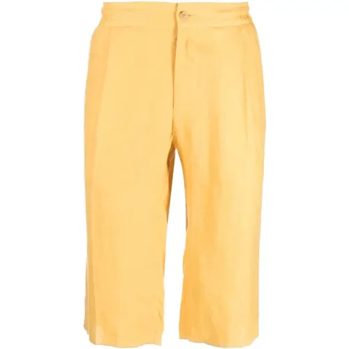 Lemon Linen Shorts , male, Sizes: L, XL - Kiton - Modalova