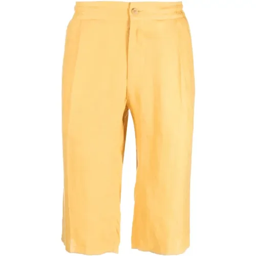 Lemon Linen Shorts , male, Sizes: XL - Kiton - Modalova