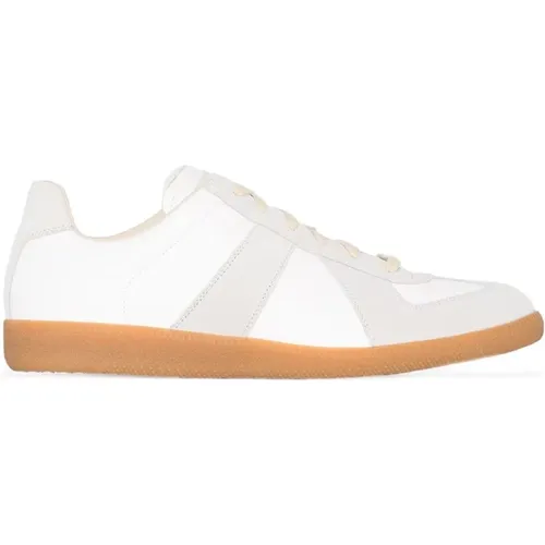 Replica Leather Sneakers Low-Top Style , male, Sizes: 6 1/2 UK, 7 UK, 7 1/2 UK, 9 1/2 UK, 11 UK, 9 UK, 10 UK, 6 UK, 8 UK - Maison Margiela - Modalova