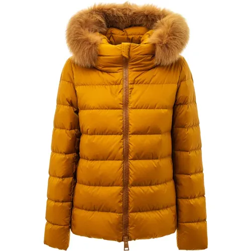 Gepolsterte Jacke mit abnehmbarem Pelz - Herno - Modalova