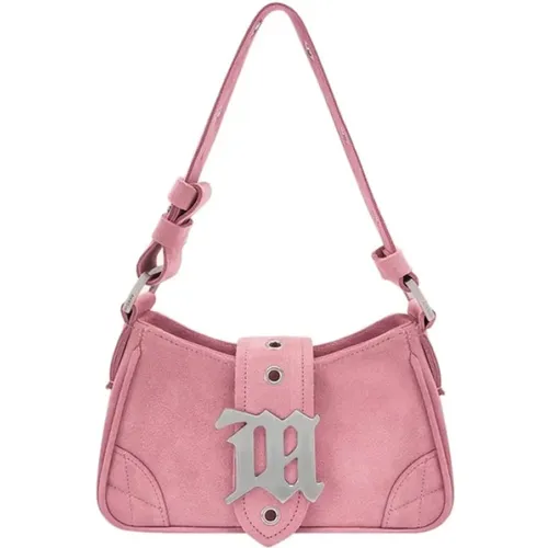 Rosa Wildleder Schultertasche mit Monogramm - MISBHV - Modalova