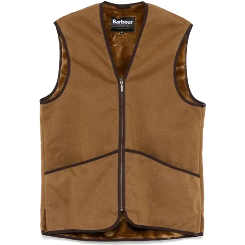 Vests, male, , Size: XS Knitted Vest with Faux-Fur Lining - Barbour - Modalova