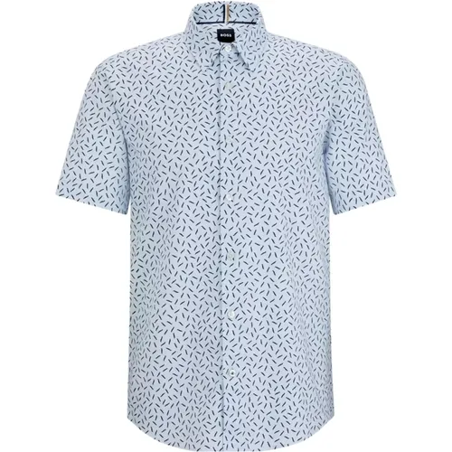 Printed Oxford Slim Fit Shirt , male, Sizes: M, L - Hugo Boss - Modalova