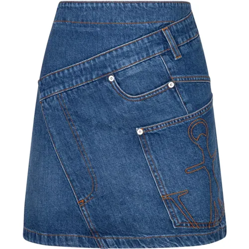 Twisted Mini Denim Skirt , female, Sizes: S, XS - JW Anderson - Modalova