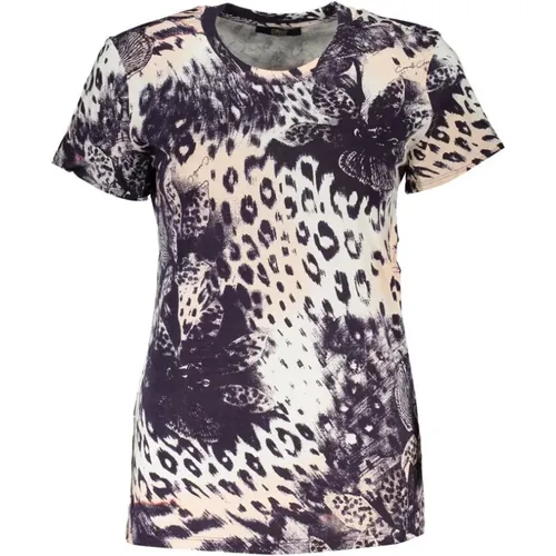 Patterned T-Shirt with Logo Print , female, Sizes: 2XL, XL, XS, M, S - Cavalli Class - Modalova