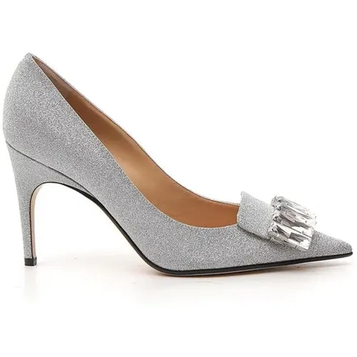 Silber Glitzer Spitz Zehen Pumps - Sergio Rossi - Modalova