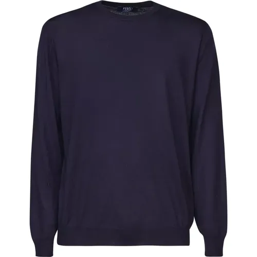 Round-neck Knitwear, male, , Size: 3XL Round-neck Knitwear Sweater - Fedeli - Modalova