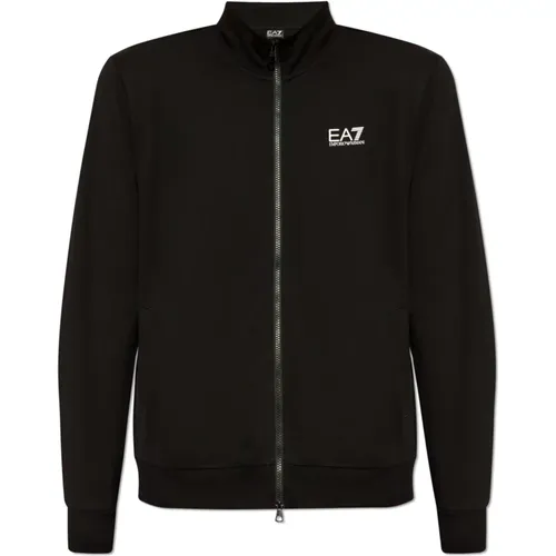 Zip-throughs, male, , Size: 2XL Sweatshirt with logo - Emporio Armani EA7 - Modalova