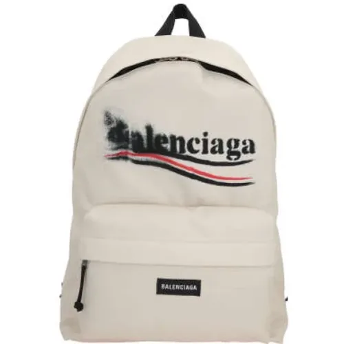 Nylon Political Stencil Backpack , male, Sizes: ONE SIZE - Balenciaga - Modalova