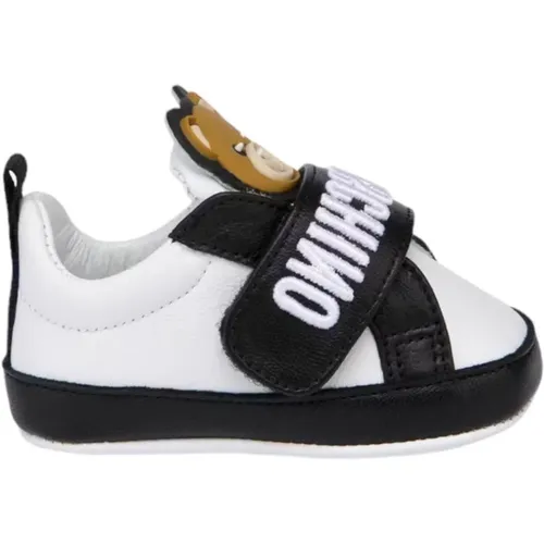 Weiße Neonato Sneakers mit Schwarzen Einsätzen - Moschino - Modalova