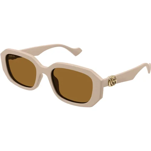 Nude/Brown Sonnenbrille , Damen, Größe: 54 MM - Gucci - Modalova