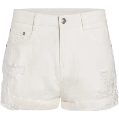 Denim Mesh Lace Shorts - Ermanno Scervino - Modalova