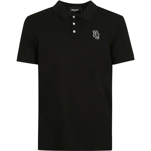 Schwarze Tennis Fit Polo T-shirts und Polos , Herren, Größe: S - Dsquared2 - Modalova