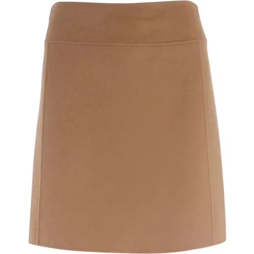 Elegant Camel Mini Skirt , female, Sizes: 2XS, 4XS, 3XS - Max Mara - Modalova