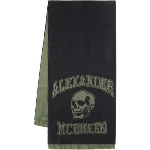 Winter Scarves, male, , Size: ONE SIZE Varsity Skull Logo Scarf - alexander mcqueen - Modalova