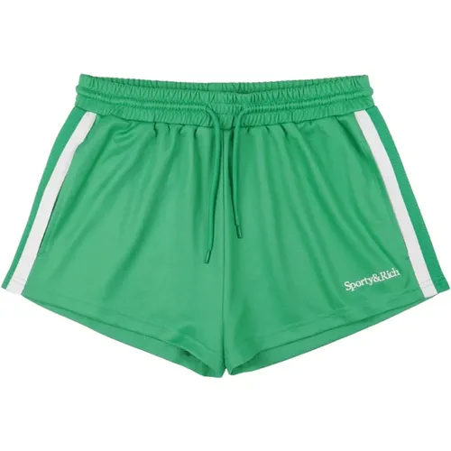 Bestickte Roller-Shorts , Damen, Größe: S - Sporty & Rich - Modalova