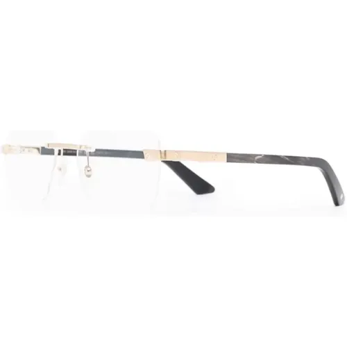 Gold Optical Frame for Everyday Use , male, Sizes: 57 MM - Cartier - Modalova