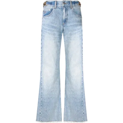 Blaue Bootcut Jeans mit Ketten-Detail , Damen, Größe: W27 - Stella Mccartney - Modalova