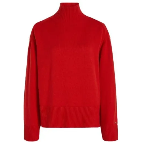 High Neck Wool Pullover , female, Sizes: S - Tommy Hilfiger - Modalova