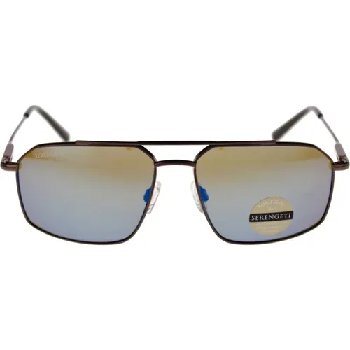 Wayne Sunglasses Polarized Lenses Dark Gunmetal , unisex, Sizes: 57 MM - Serengeti - Modalova