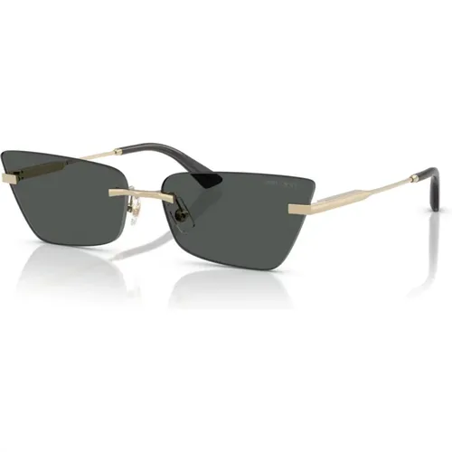 Cat Eye Sunglasses with Pale Gold Frame , female, Sizes: 60 MM - Jimmy Choo - Modalova