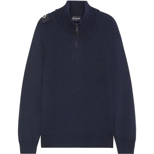 Quarter Zip Knit in Ink Navy , male, Sizes: M, S, L - Ma.strum - Modalova