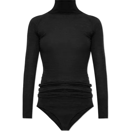 Body, female, , Size: S Wool turtleneck bodysuit - Alaïa - Modalova