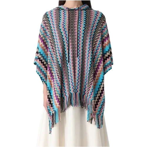 Capes, female, , Size: ONE SIZE Hooded Poncho - Missoni - Modalova