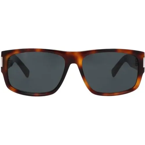 Quadratische Acetat-Sonnenbrille in Braun Schildpatt , unisex, Größe: 59 MM - Saint Laurent - Modalova